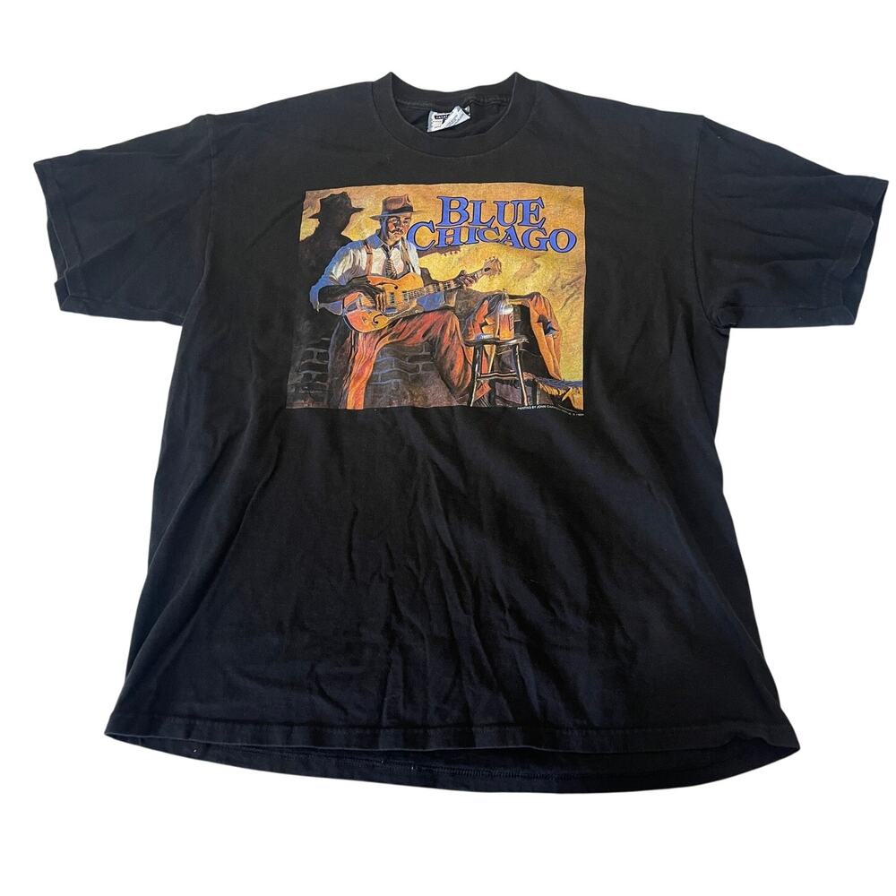 Vintage Blue Chicago John Carroll Doyle 1994 Total Cotton Lee USA Shirt Men's XL
